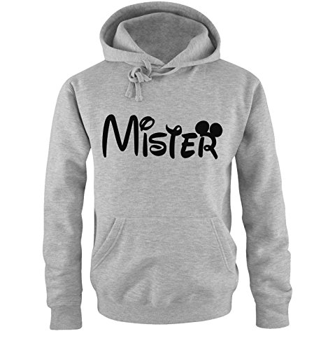 Comedy Shirts - Mister - Mickey - Herren Hoodie - Grau / Schwarz Gr. M von Comedy Shirts