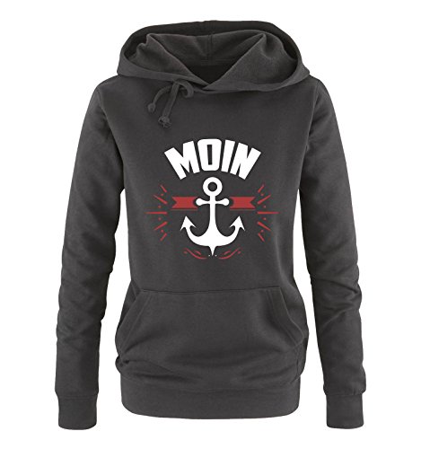 Comedy Shirts Moin - Anker - Damen Hoodie - Schwarz/Weiss-Rot Gr. XXL von Comedy Shirts