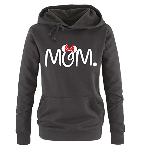 Comedy Shirts - MOM. Minnie - Damen Hoodie - Schwarz / Weiss-Rot Gr. M von Comedy Shirts