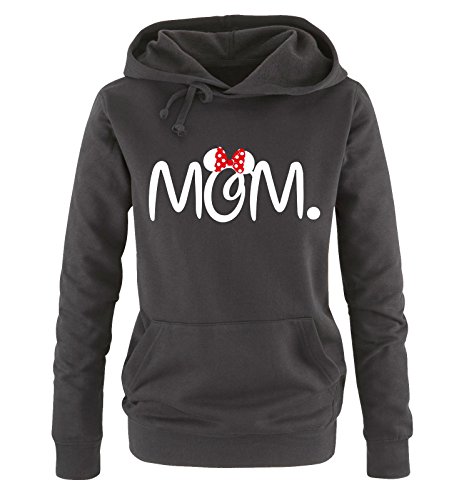 Comedy Shirts - MOM. Minnie - Damen Hoodie - Schwarz/Weiss-Rot Gr. XL von Comedy Shirts