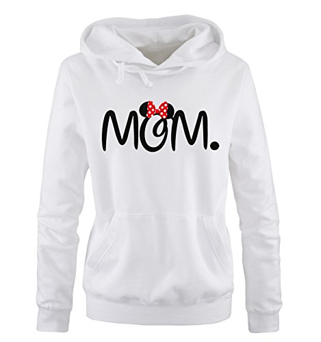 Comedy Shirts - MOM. Minnie - Damen Hoodie - Weiss / Schwarz-Rot Gr. L von Comedy Shirts