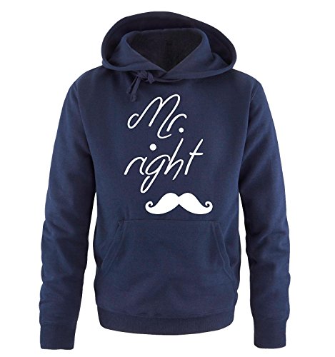 Comedy Shirts - MR. Right Herren Hoodie - Navy / Weiss Gr. XL von Comedy Shirts