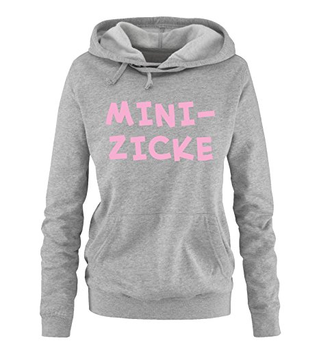 Comedy Shirts Mini-ZICKE - Damen Hoodie - Grau/Rosa Gr. M von Comedy Shirts