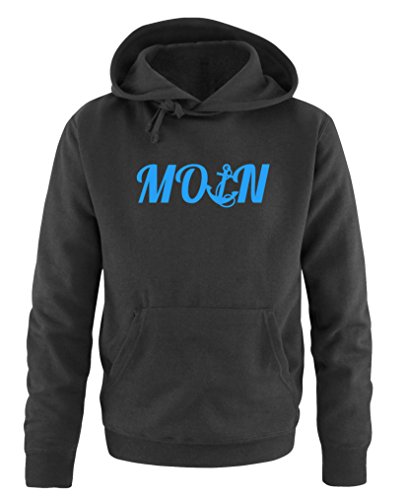 Comedy Shirts Moin Anker Schrift - Herren Hoodie - Schwarz/Blau Gr. 5XL von Comedy Shirts