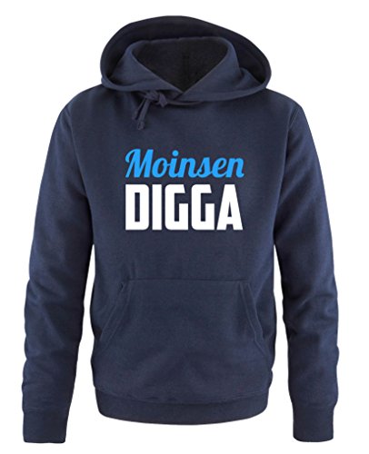 Comedy Shirts Moinsen Digga - Herren Hoodie - Navy/Weiss-Blau Gr. L von Comedy Shirts