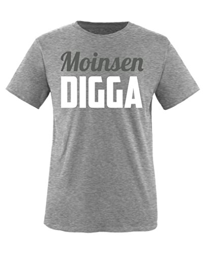 Comedy Shirts - Moinsen Digga - Jungen T-Shirt - Grau/Weiss-Grau Gr. 152/164 von Comedy Shirts