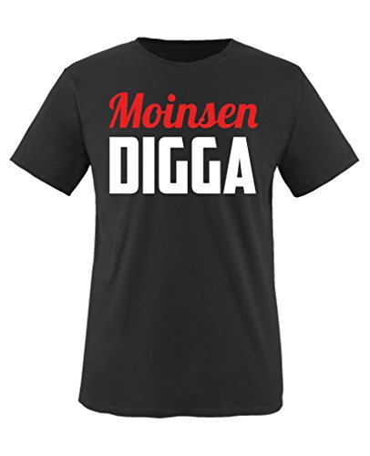 Comedy Shirts - Moinsen Digga - Jungen T-Shirt - Schwarz/Weiss-Rot Gr. 152/164 von Comedy Shirts