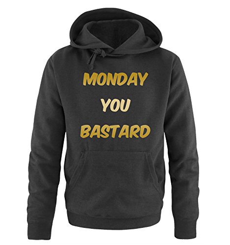 Comedy Shirts Monday You Bastard - Herren Hoodie - Schwarz/Gold Gr. L von Comedy Shirts