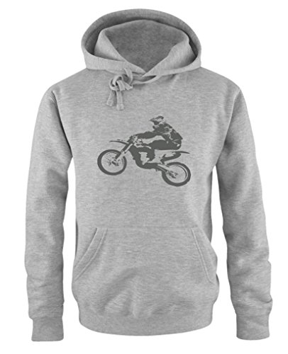 Comedy Shirts Motorcross Motorrad - Herren Hoodie - Grau/Grau Gr. XL von Comedy Shirts