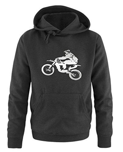 Comedy Shirts Motorcross Motorrad - Herren Hoodie - Schwarz/Silber Gr. L von Comedy Shirts