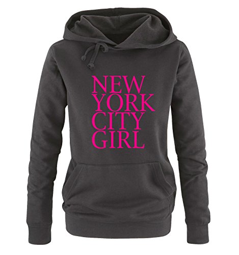 Comedy Shirts New York City Girl - Damen Hoodie - Schwarz/Pink Gr. L von Comedy Shirts