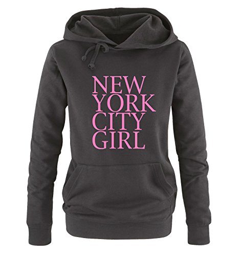 Comedy Shirts New York City Girl - Damen Hoodie - Schwarz/Rosa Gr. L von Comedy Shirts