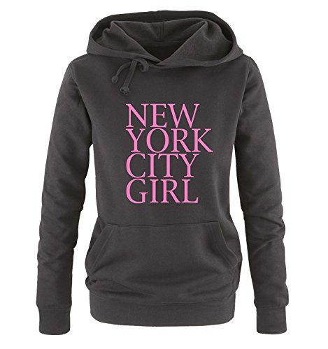 Comedy Shirts New York City Girl - Damen Hoodie - Schwarz/Rosa Gr. M von Comedy Shirts