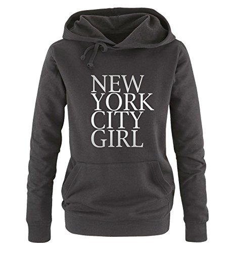 Comedy Shirts New York City Girl - Damen Hoodie - Schwarz/Silber Gr. L von Comedy Shirts