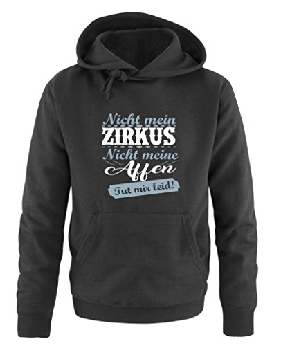 Comedy Shirts Nicht Mein Zirkus, Nicht Meine Affen. TUT Mir leid! - Herren Hoodie - Schwarz/Eisblau-Weiss Gr. 5XL von Comedy Shirts