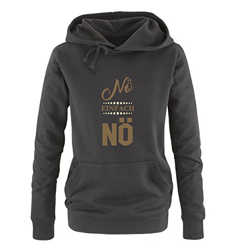 Comedy Shirts Nö einfach nö - Damen Hoodie - Schwarz/Hellbraun-Beige Gr. XL von Comedy Shirts