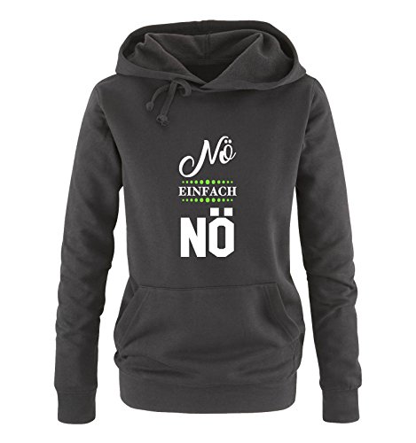 Comedy Shirts Nö einfach nö - Damen Hoodie - Schwarz/Weiss-Neongrün Gr. XXL von Comedy Shirts