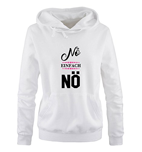 Comedy Shirts - Nö einfach nö - Damen Hoodie - Weiss/Schwarz-Pink Gr. M von Comedy Shirts