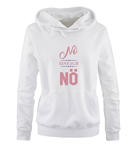 Comedy Shirts Nö einfach nö - Damen Hoodie - Weiss/Rosa-Violett Gr. L von Comedy Shirts