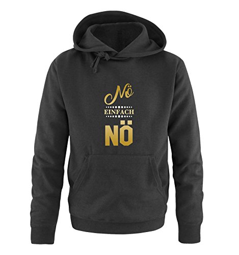 Comedy Shirts Nö einfach nö - Herren Hoodie - Schwarz/Gold-Weiss Gr. XL von Comedy Shirts