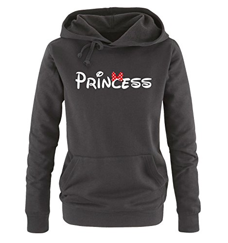 Comedy Shirts - Princess - Comic - Damen Hoodie - Schwarz / Weiss-Rot Gr. L von Comedy Shirts