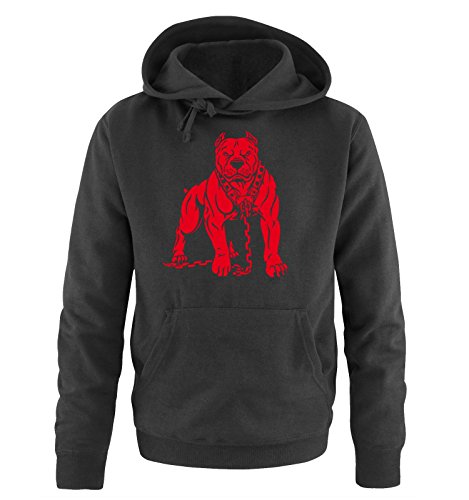 Comedy Shirts Pitbull - Herren Hoodie - Schwarz/Rot Gr. L von Comedy Shirts