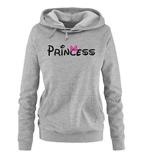 Comedy Shirts - Princess - Comic - Damen Hoodie - Grau / Schwarz-Pink Gr. L von Comedy Shirts