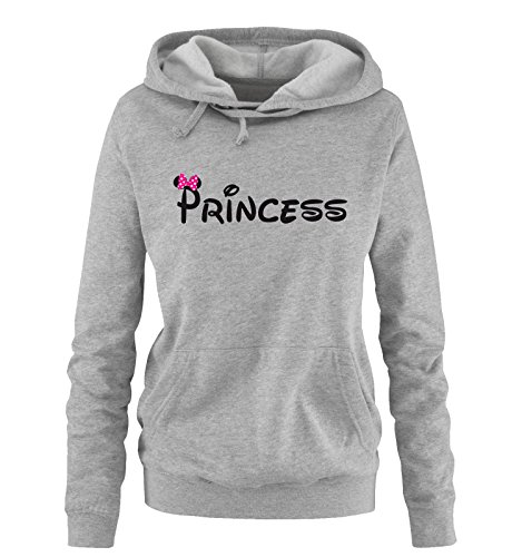 Comedy Shirts - Princess - Minnie - Damen Hoodie - Grau / Schwarz-Pink Gr. XL von Comedy Shirts