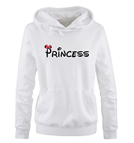 Comedy Shirts - Princess - Minnie - Damen Hoodie - Weiss / Schwarz-Rot Gr. M von Comedy Shirts