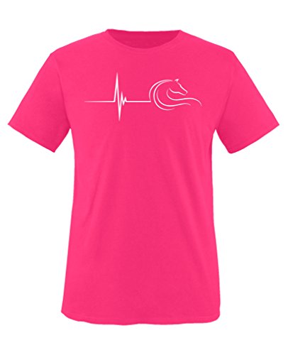 Comedy Shirts - Pulsschlag Pferd - Mädchen T-Shirt - Pink/Weiss Gr. 152-164 von Comedy Shirts