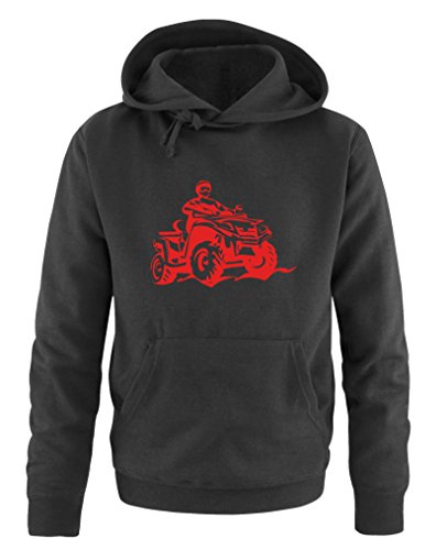 Comedy Shirts Quad ATV - Herren Hoodie - Schwarz/Rot Gr. XL von Comedy Shirts