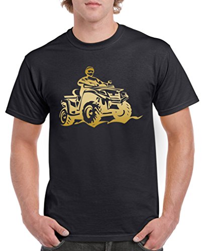 Comedy Shirts - Quad ATV - Herren T-Shirt - Schwarz/Gold Gr. 5XL von Comedy Shirts