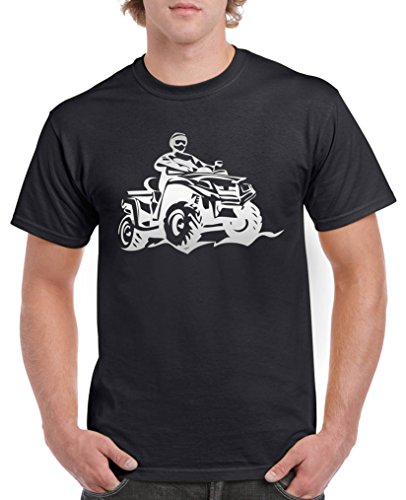 Comedy Shirts - Quad ATV - Herren T-Shirt - Schwarz/Silber Gr. XL von Comedy Shirts