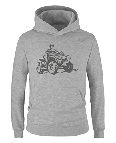 Comedy Shirts - Quad ATV - Jungen Hoodie - Grau/Grau Gr. 122/128 von Comedy Shirts