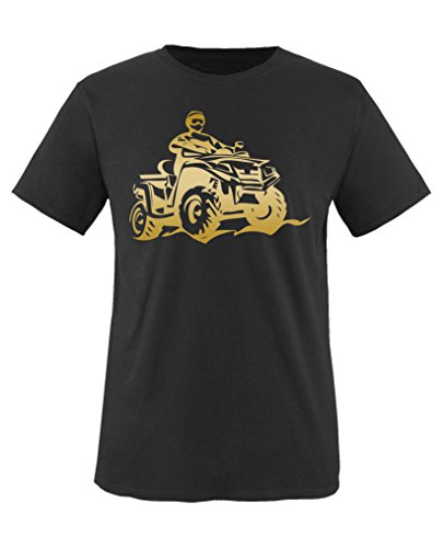 Comedy Shirts - Quad ATV - Jungen T-Shirt - Schwarz/Gold Gr. 152-164 von Comedy Shirts