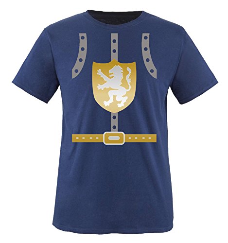 Comedy Shirts - Ritter KOSTÜM II - Kinder T-Shirt - Navy/Silber-Gold Gr. 110-116 von Comedy Shirts