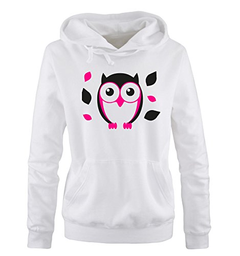 Comedy Shirts - SÜßE Eule - Damen Hoodie - Weiss/Schwarz-Pink Gr. XL Comedy Shirts - SÜßE Eule - Damen Hoodie - Weiss/Schwarz-Pink Gr. XL von Comedy Shirts