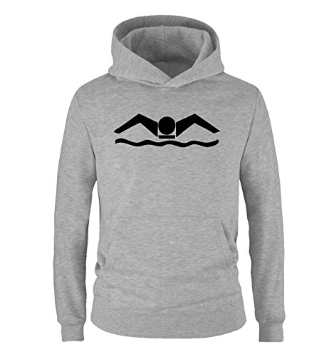 Comedy Shirts - Schwimmer - Jungen Hoodie - Grau/Schwarz Gr. 152 von Comedy Shirts