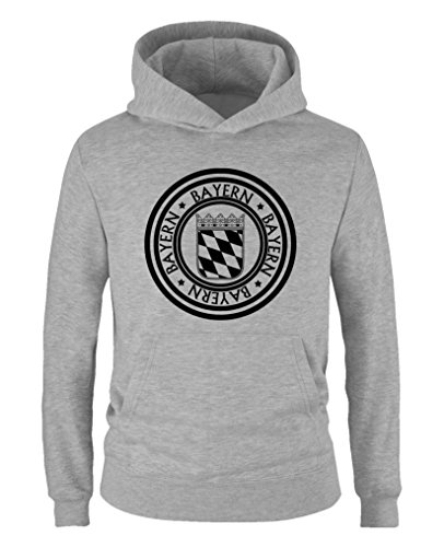 Comedy Shirts - Stadtwappen Bayern - Jungen Hoodie - Grau/Schwarz Gr. 152/164 von Comedy Shirts