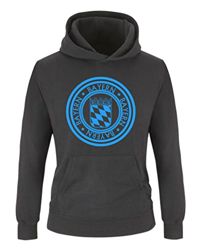 Comedy Shirts - Stadtwappen Bayern - Jungen Hoodie - Schwarz/Blau Gr. 152/164 von Comedy Shirts