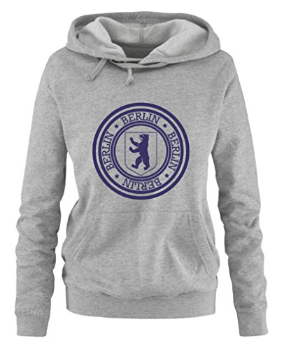 Comedy Shirts Stadtwappen Berlin - Damen Hoodie - Grau/Lila Gr. M von Comedy Shirts