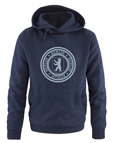 Comedy Shirts Stadtwappen Berlin - Herren Hoodie - Navy/Eisblau Gr. M von Comedy Shirts