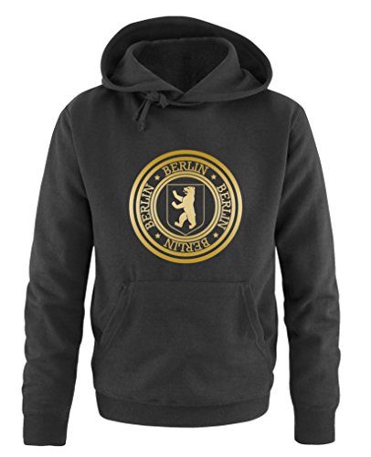 Comedy Shirts Stadtwappen Berlin - Herren Hoodie - Schwarz/Gold Gr. XL von Comedy Shirts