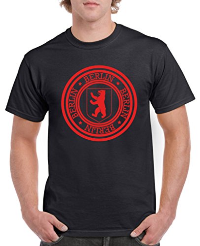 Comedy Shirts - Stadtwappen Berlin - Herren T-Shirt - Schwarz/Rot Gr. 5XL von Comedy Shirts