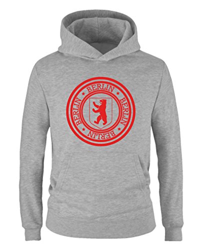 Comedy Shirts - Stadtwappen Berlin - Jungen Hoodie - Grau/Rot Gr. 152/164 von Comedy Shirts