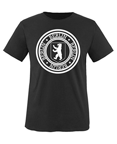 Comedy Shirts - Stadtwappen Berlin - Jungen T-Shirt - Schwarz/Weiss Gr. 122-128 von Comedy Shirts