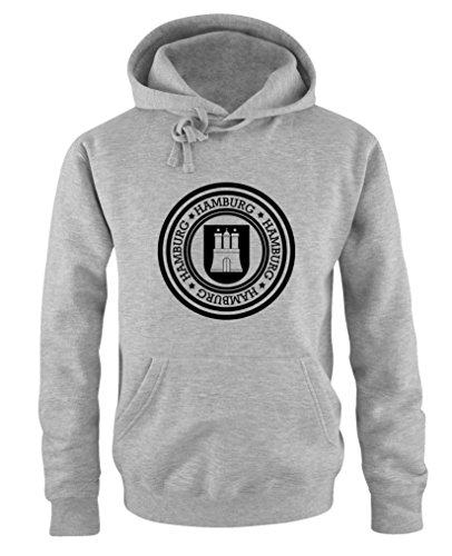 Comedy Shirts Stadtwappen Hamburg - Herren Hoodie - Grau/Schwarz Gr. L von Comedy Shirts