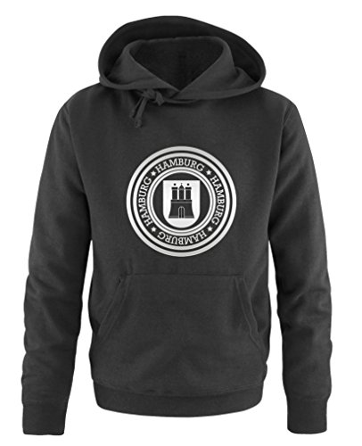 Comedy Shirts Stadtwappen Hamburg - Herren Hoodie - Schwarz/Silber Gr. L von Comedy Shirts