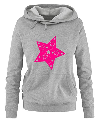 Comedy Shirts Stern - Damen Hoodie - Grau/Pink Gr. S von Comedy Shirts