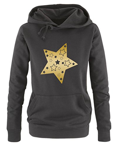 Comedy Shirts Stern - Damen Hoodie - Schwarz/Gold Gr. M von Comedy Shirts